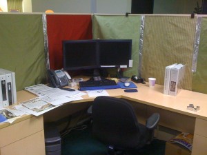 Holiday present-wrapped cubicle Holiday present-wrapped cubicle