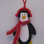 Wood penguin ornament