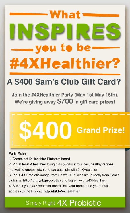 4XHealthier Pinterest Party Badge