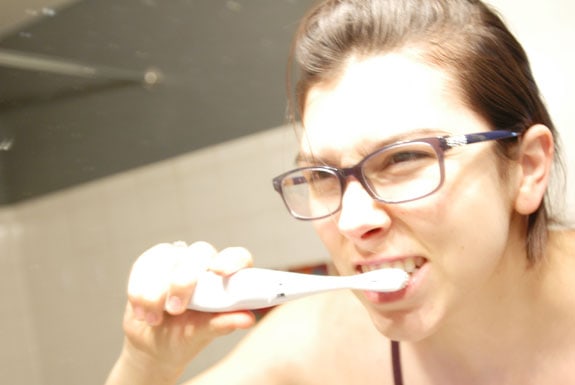 brushing teeth