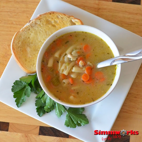 classic chicken noodle soup from Simmworks Family Blog