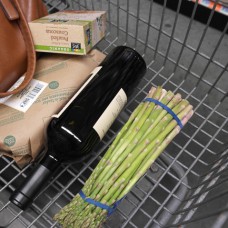 asparagus, couscous and top sirloin with Prisoner wine from Whole Foods