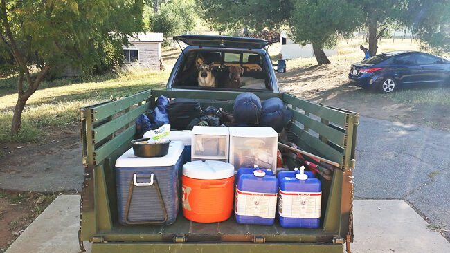 packing a trailer for camping