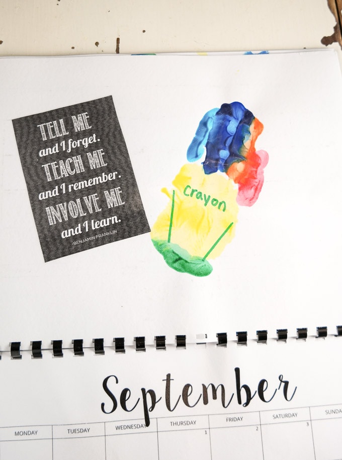 Handprint Calendar for Preschoolers